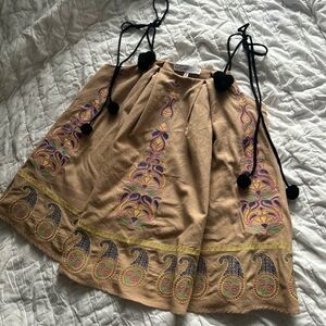 Endless Rose Anthropologie embroidered swing top size small